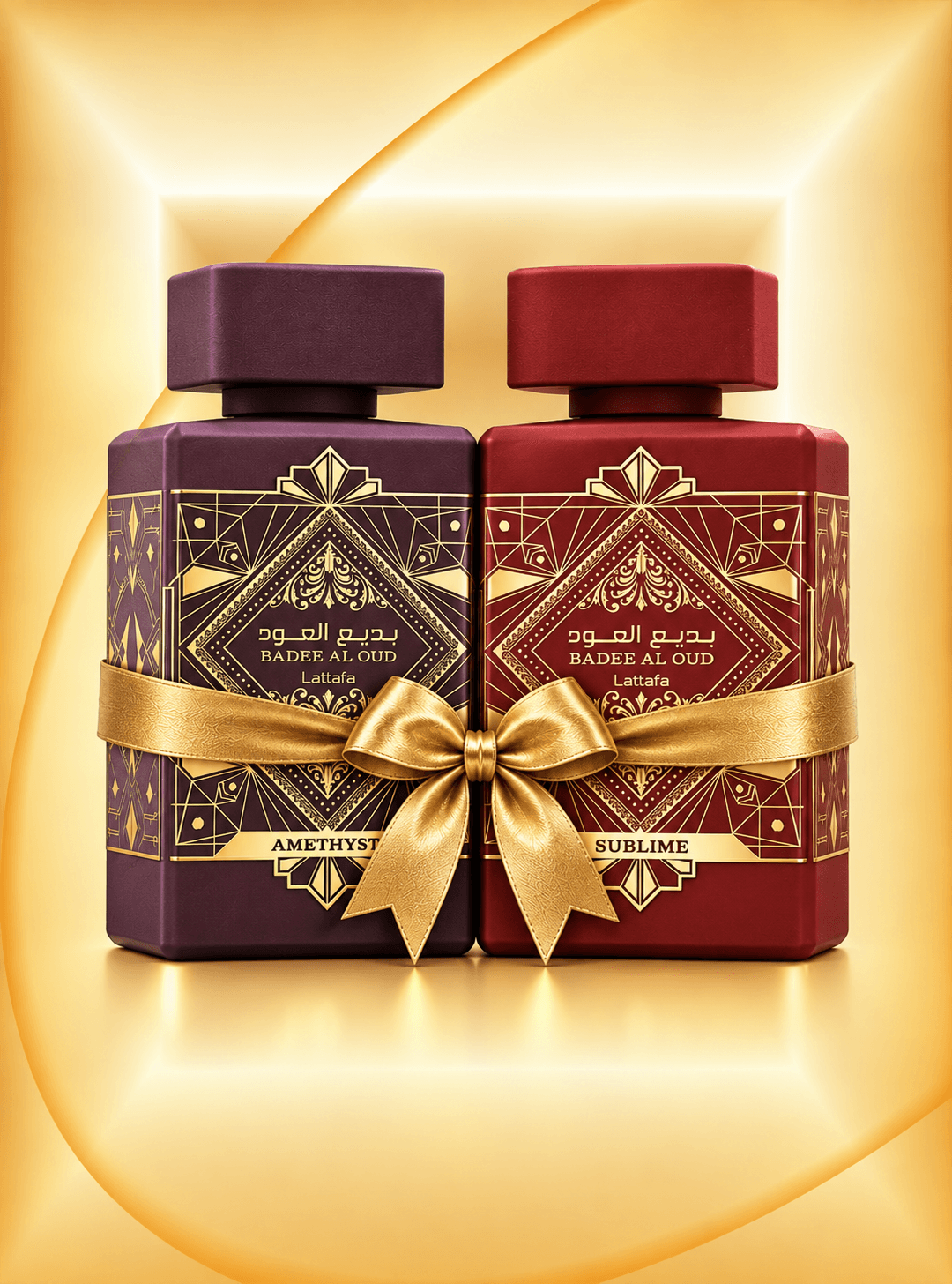 Badee al Oud Amethyst 100ml & Badee Al Oud Sublime 100ml - unisex, men, women luxury perfume bottle - view 1